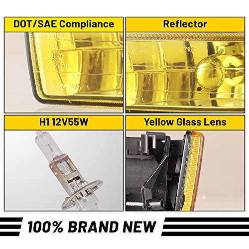 AUTOFREE Fog Lights Compatible with BMW M3 (E36) 3 Series 1992 1993 1994 1995 1996 1997 1998 1999 Fog Lamps Replacement Assembly with H1 12V 55W Bulbs-1 Pair (Yellow Lens) - Image 5