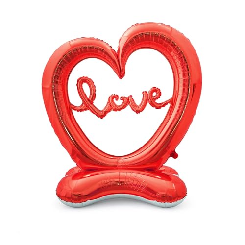 Soochat Giant Heart Balloon Valentines Day Heart Balloons Love Foil Balloon Anniversary Wedding Valentines Day Birthday Party Decoration Photo Props - Image 1
