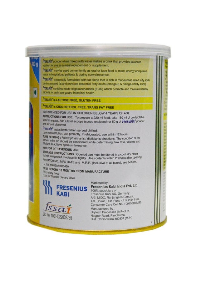Fresenius Kabi Fresubin Vanilla Fresenius Kabi Fresubin Nutritionally Balanced Meal Replacement Instant Food Mix Diet Powder, 400G  - Image 2