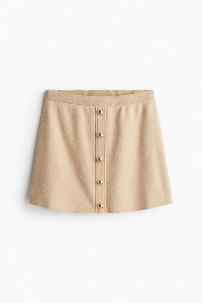 H&M Button-front fine-knit skirt