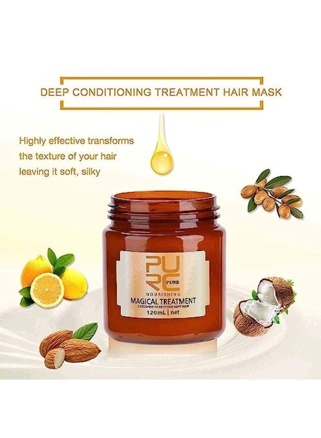 بورك قناع علاج الكيراتين السحري، بلسم متقدم للجذور الجزيئية للشعر الجاف والتالف، 5 ثوان لاستعادة الشعر الناعم (120 مل) - Image 5