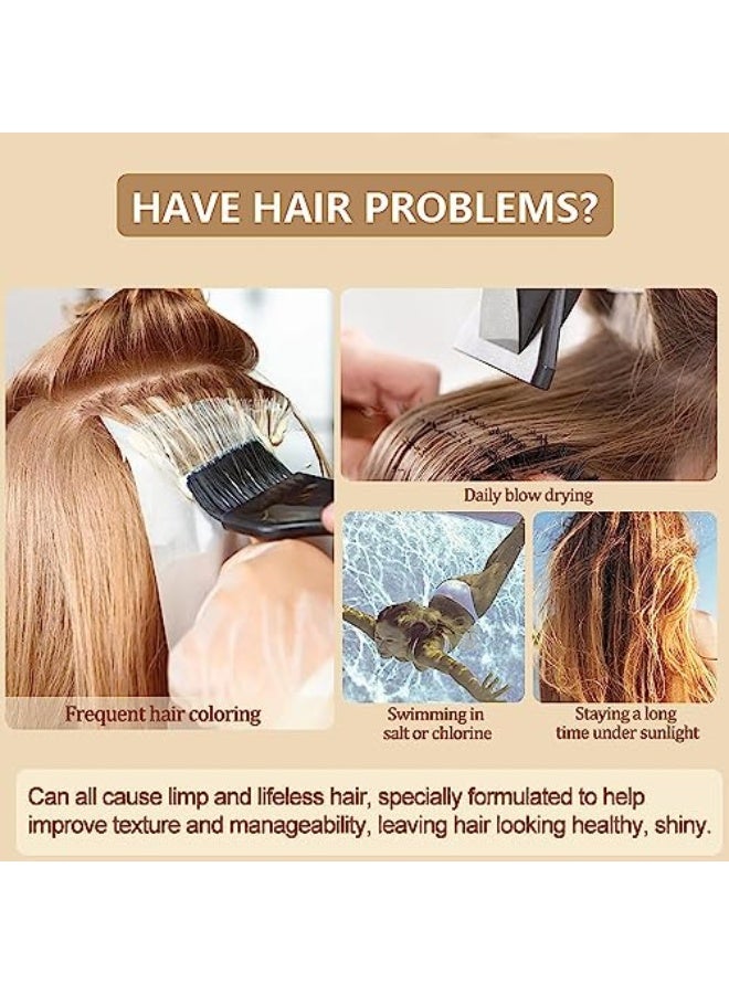 بورك قناع علاج الكيراتين السحري، بلسم متقدم للجذور الجزيئية للشعر الجاف والتالف، 5 ثوان لاستعادة الشعر الناعم (120 مل) - Image 4