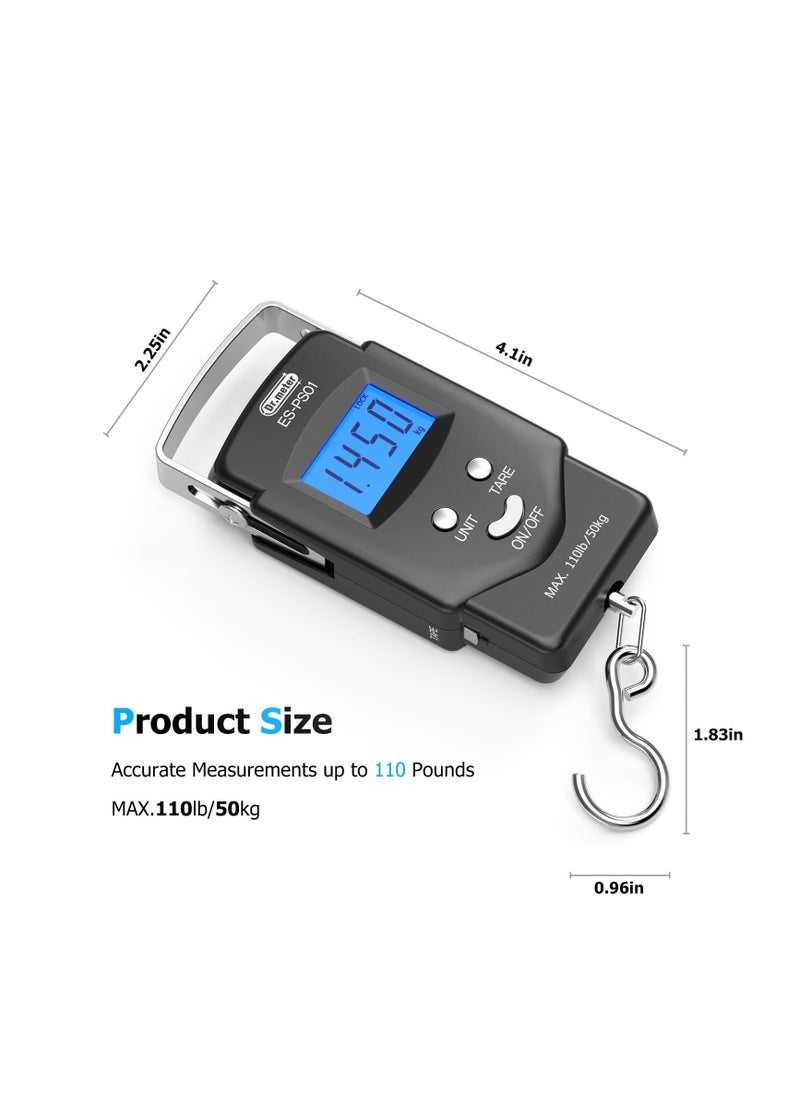 Dr.Meter Dr.meter Fish Scale - PS01 110lb/50kg Backlit LCD Display Digital Scale with Built-in Measuring Tape - Fishing Scale with 2 AAA Batteries, Pocket Size - Fishing Gifts for Men  - Image 3