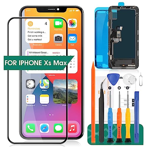 SRJTEK for iPhone Xs Max Screen Replacement XS MAX LCD Digitizer 6.5inch for iPhone Xs Max Display Replacement Touch Screen Assembly Sensor A1921 LCD A2101, A2102, A2104(Black) - Image 1