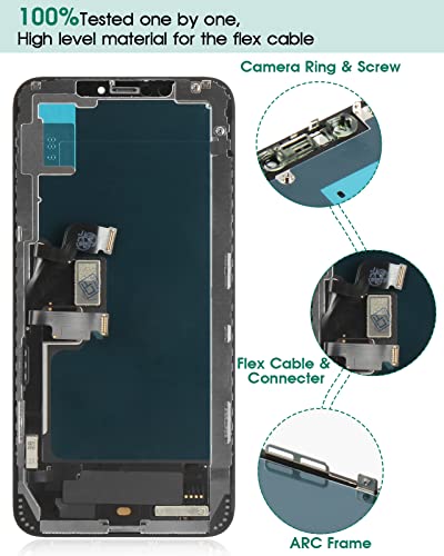 SRJTEK for iPhone Xs Max Screen Replacement XS MAX LCD Digitizer 6.5inch for iPhone Xs Max Display Replacement Touch Screen Assembly Sensor A1921 LCD A2101, A2102, A2104(Black) - Image 5