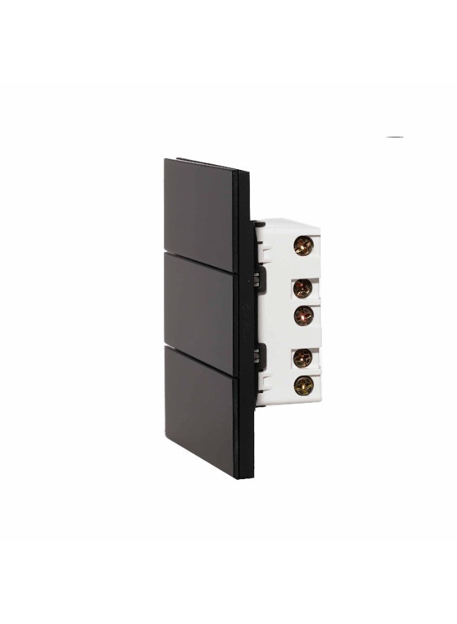 Donmarco 3 Gang 2 Way Switch – Ultra Thin Glass, Modern & Durable, Fire-Resistant Electric Switch, 15-Year Warranty, Wall Switch for Home and Office (Matt Black) - Image 4