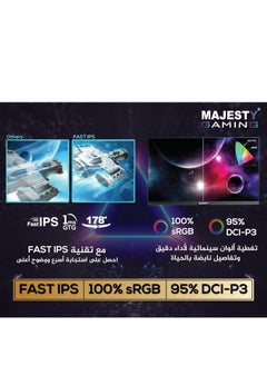 Majesty Majesty 34-Inch Curved Gaming Monitor 4K UWQHD 3440x1440, Nano IPS, 144Hz, 1ms GTG, 1900R Curvature, HDR400, 10Bit, 95% DCI-P3, FreeSync, RGB Lighting, DisplayPort, HDMI, VESA, Adjustable Stand.  - Image 5