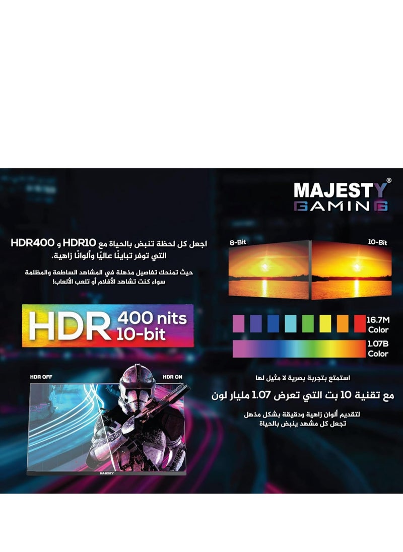 ماجيستي - ماجيستي شاشة العاب 34 انش منحنية 4K UWQHD 3440x1440, Nano IPS, 144Hz, 1ms GTG, منحنية 1900R, HDR400, 10Bit , DCI-P3 95%, Free SYNC , إنارة DisplayPort, HDMI, VESA, حامل قابل للتعديل - Image 1