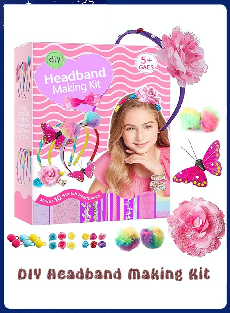 Headband Craft Kits, DIY Headband Making Kit for Girls, Arts and Crafts Kits for Kids Ages 5+, Hair Accessories for Kids, Fashion Craft Kits Birthday Presents for Girls - Image 1
