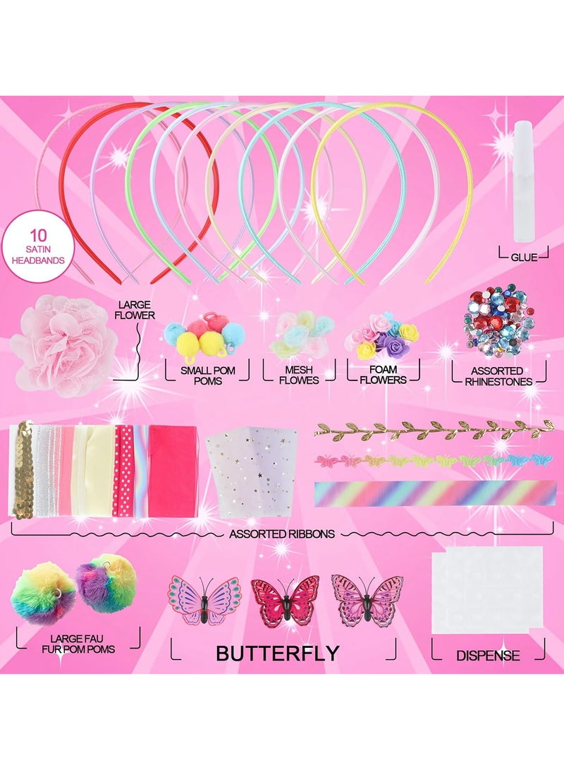 Headband Craft Kits, DIY Headband Making Kit for Girls, Arts and Crafts Kits for Kids Ages 5+, Hair Accessories for Kids, Fashion Craft Kits Birthday Presents for Girls - Image 2