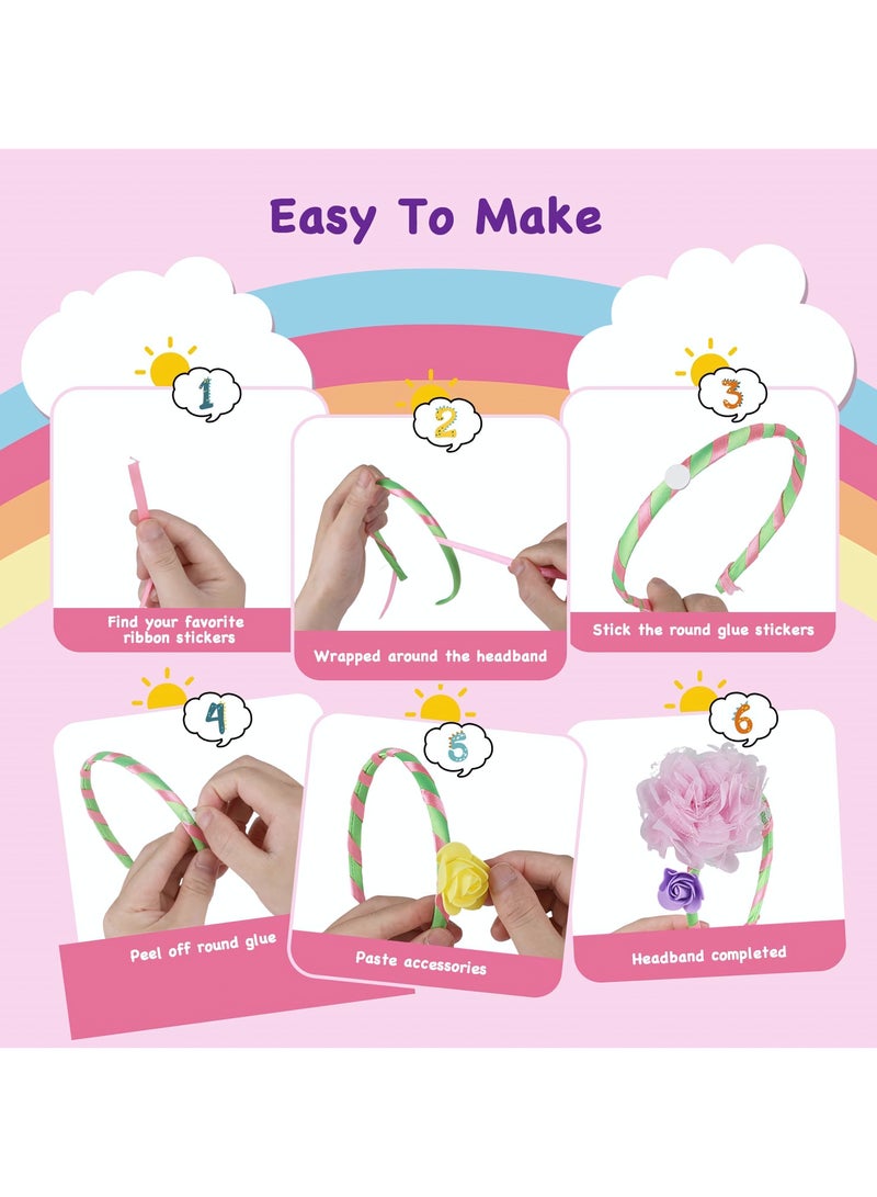 Headband Craft Kits, DIY Headband Making Kit for Girls, Arts and Crafts Kits for Kids Ages 5+, Hair Accessories for Kids, Fashion Craft Kits Birthday Presents for Girls - Image 4