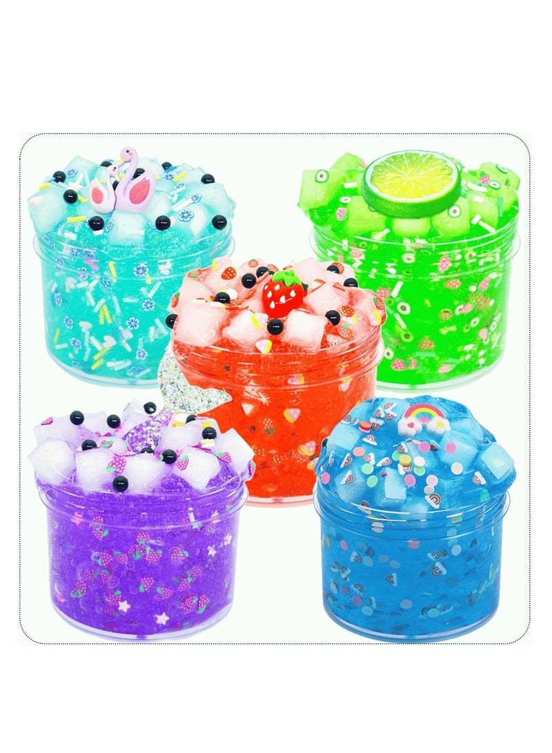 Clear Slime for Kids, er Slime kit Included Glitter,Small and Big Resin  Ball Pack for Your Kids Entertainment, Playing and Mind Development.（ 5 Pack） - Image 3