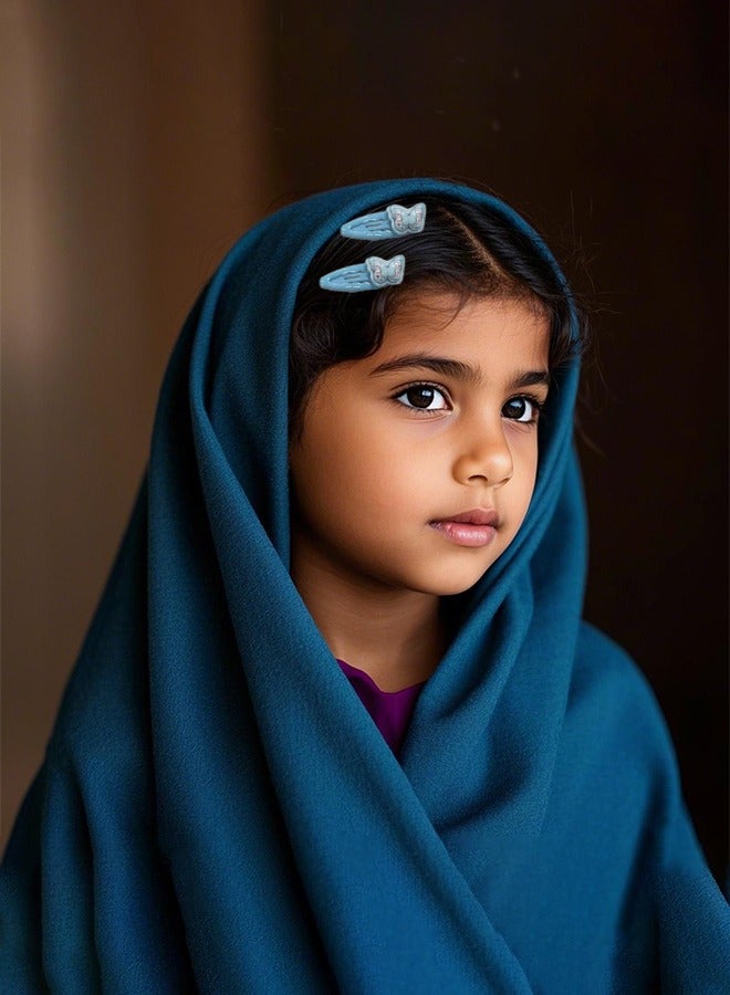 بوليفياز مجموعة إكسسوارات شعر بوليفيا للفتيات: صندوق هدايا فراشة زرقاء - 2 مشابك كرتون، 2 مشابك شعر، أقراط أطفال، أربطة شعر ملونة وأقواس | هدية مثالية لأعياد الميلاد/الحفلات/المناسبات للفتيات 3-12 سنة - Image 2