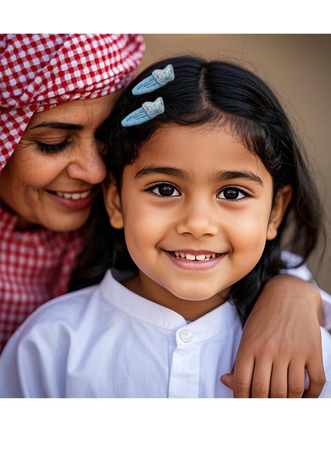 بوليفياز مجموعة إكسسوارات شعر بوليفيا للفتيات: صندوق هدايا فراشة زرقاء - 2 مشابك كرتون، 2 مشابك شعر، أقراط أطفال، أربطة شعر ملونة وأقواس | هدية مثالية لأعياد الميلاد/الحفلات/المناسبات للفتيات 3-12 سنة - Image 3