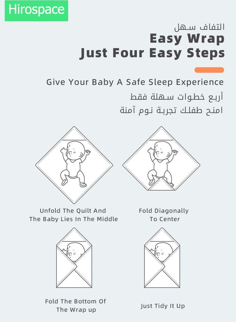 Hirospace 3 PCS Newborn Baby Swaddle Blankets, Soft Cotton Infant Swaddle Wrap, Breathable Sleep Sack for Baby Boys & Girls - Image 3