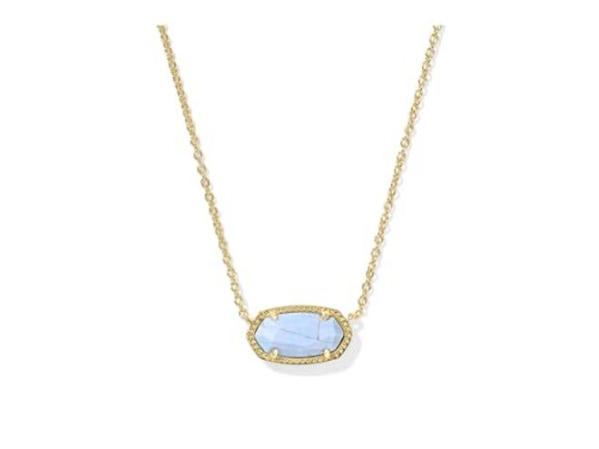 Kendra Scott Elisa Pendant Necklace for Women, 14k Gold-Plated, Rose Quartz - Image 1