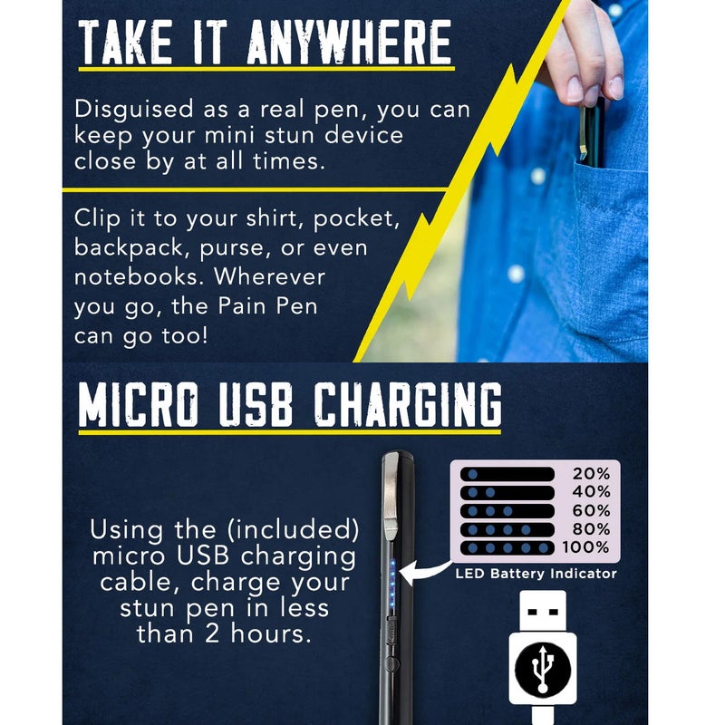 High Voltage Stun for Women Self Defense Safety Protection Easy to Hide Outdoor USB Rechargeable with LED Flashlight Safety Electric Shock Selfdefense Outdoor - Image 5