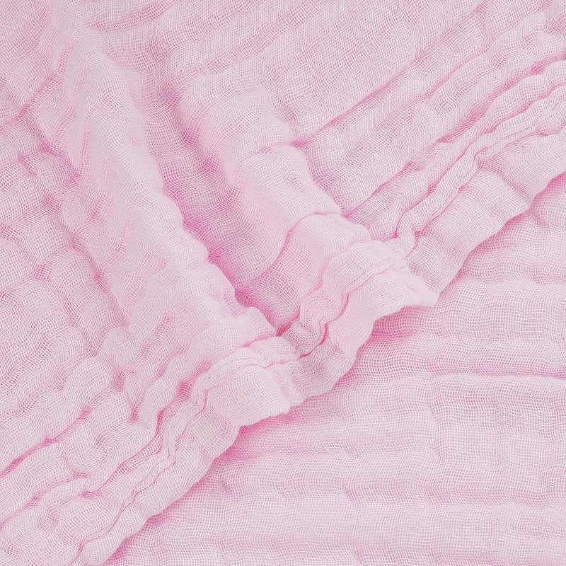 Anvi Baby Set of 2 Organic Muslin Soft Antibacterial Baby Bath Towels - Pink & White, 105x105 cm - Image 5