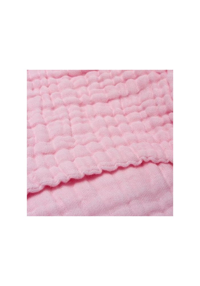 Anvi Baby Set of 2 Organic Muslin Soft Antibacterial Baby Bath Towels - Pink & White, 105x105 cm - Image 3