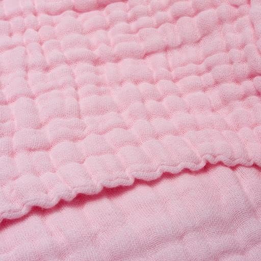 Anvi Baby Set of 2 Organic Muslin Soft Antibacterial Baby Bath Towels - Pink & White, 105x105 cm - Image 3