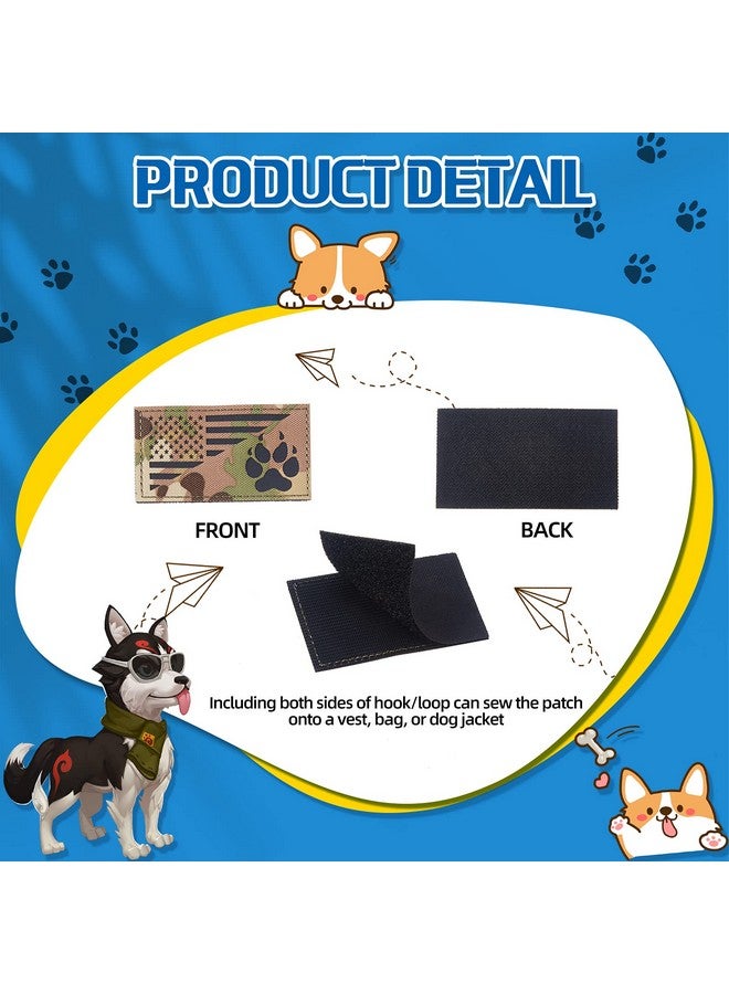 Canlierr 12 Pieces Service Dog Vest Patches with Adhesive Strap Removable Harnesses Tactical Hook and Loop Patch Set of American Flag Ask to Pet in Training - Image 3