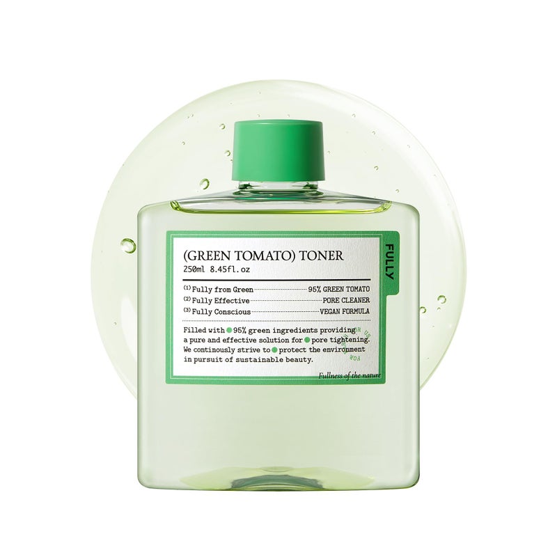 FULLY Green Tomato Toner, Pore Tightening with 95% Green Tomato Extract and VIT C, Skin Soothing and Hydrating, Fragrance Free, Vegan & Dermatologically Tested, 8.45 fl.oz - Image 1