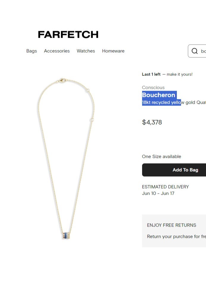 Boucheron 18kt gold Quatre Blue Edition necklace jewelry french brand engagement friend personalized jewelry  - Image 4