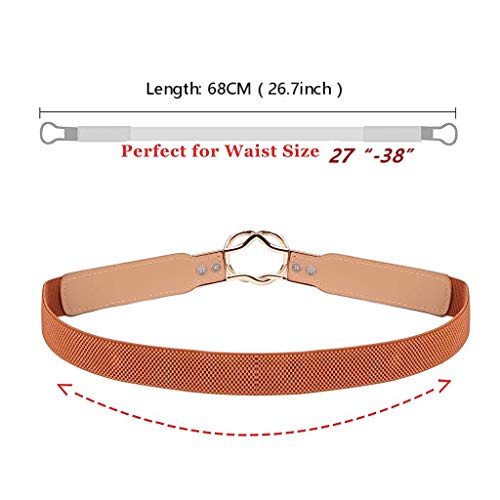 GUSTAVE® Unisex Polyester, Faux Leather, Cotton Waist Belt (Pack Of 2 Pcs) ( And Brown) - Image 3