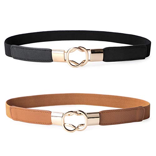 GUSTAVE® Unisex Polyester, Faux Leather, Cotton Waist Belt (Pack Of 2 Pcs) ( And Brown) - Image 2