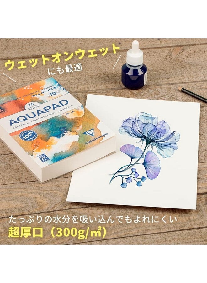 Clairefontaine CLAIREFONTAINE GOLDLINE AQUAPAD, 100% Cellulose, Medium FINE Grain, 300G (A3, 30 Sheets)  - Image 2