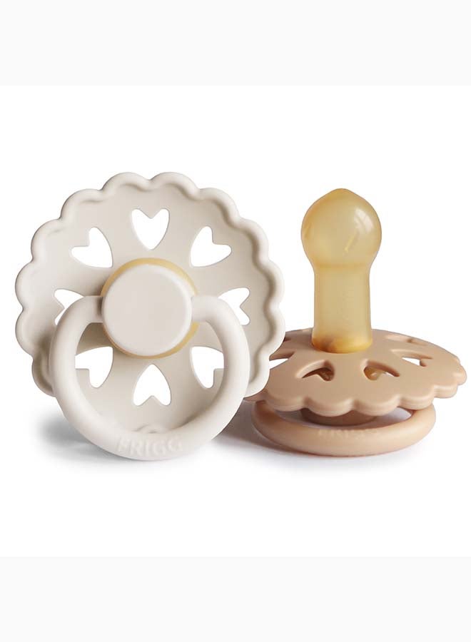 FRIGG لهاية FRIGG فانتازيا سيليكون للأطفال 6-18 شهر 2-pack كريمي/ساتان ناعم - الحجم 2 - Image 2