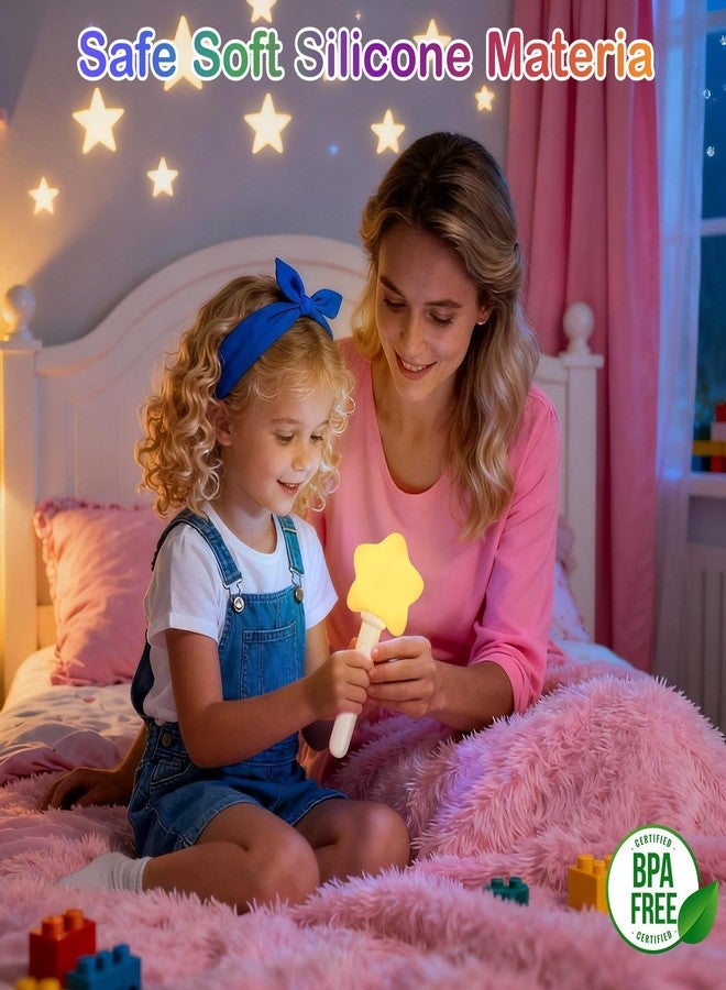 Tremdwoto Star Night Light, 7 Colorful Star Wand Cute Night Lights for Kids,Rechargeable Novelty Handheld Night Light,Kawaii Room Decor,Gifts for Girls Toddlers Baby and Boys - Image 5
