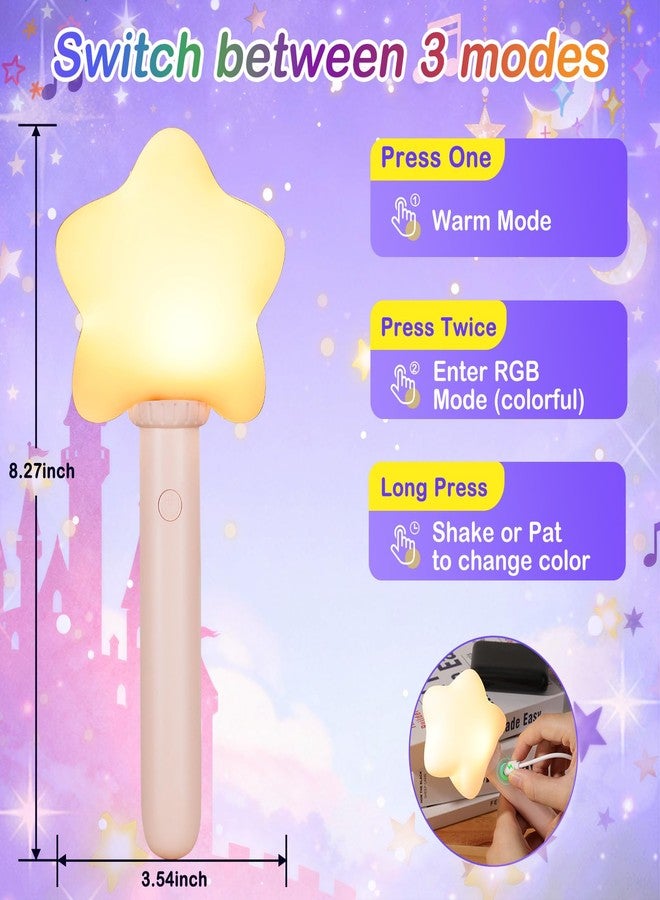 Tremdwoto Star Night Light, 7 Colorful Star Wand Cute Night Lights for Kids,Rechargeable Novelty Handheld Night Light,Kawaii Room Decor,Gifts for Girls Toddlers Baby and Boys - Image 4