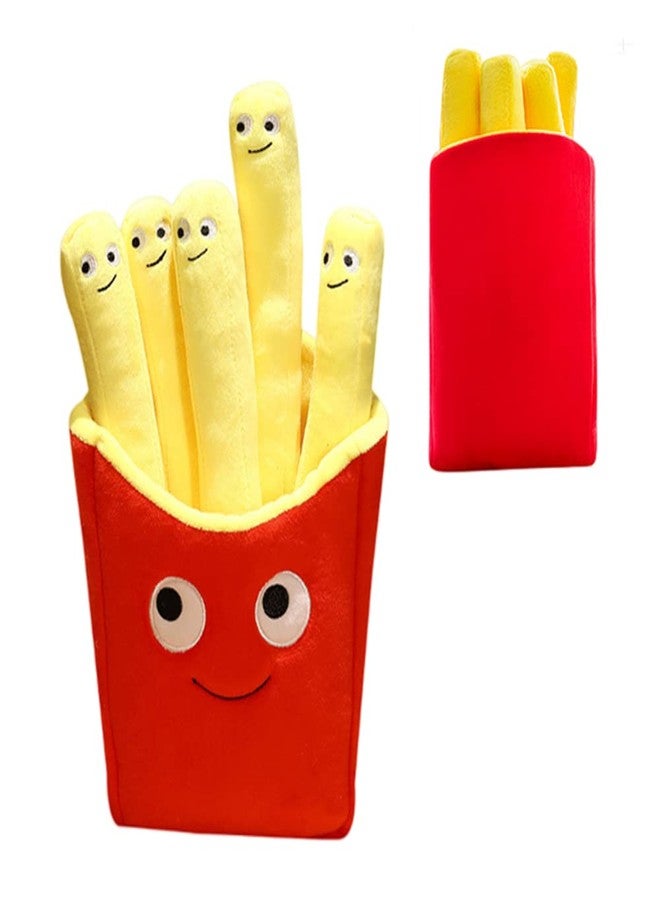 OPHRBU 15.7inch Hamburger Plush Pillow Funny Hamburger Bread Stuffed Pillow Soft Food Plushie Throw Pillow Stuffed Animal Toy for Kids Adults Gift Home Decor. (French Fries) - Image 1