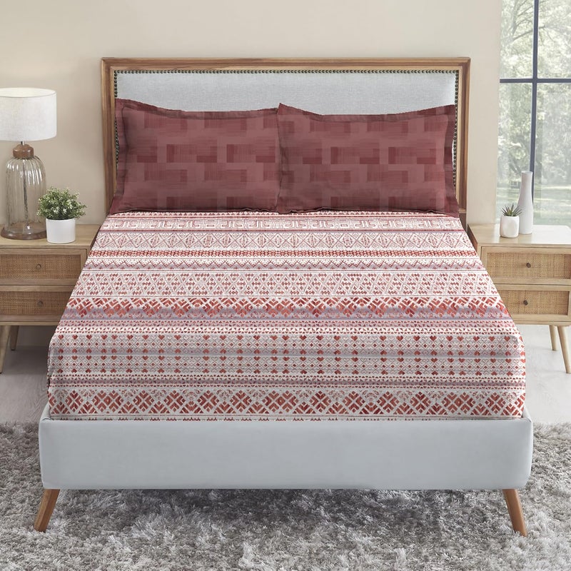 Trident Soft Comfort Bedsheet for Double Bed 210 TC 100 Cotton Bedsheet Soft and Breathable King Size Bedsheet with 2 Pillow Covers Adam - Image 3