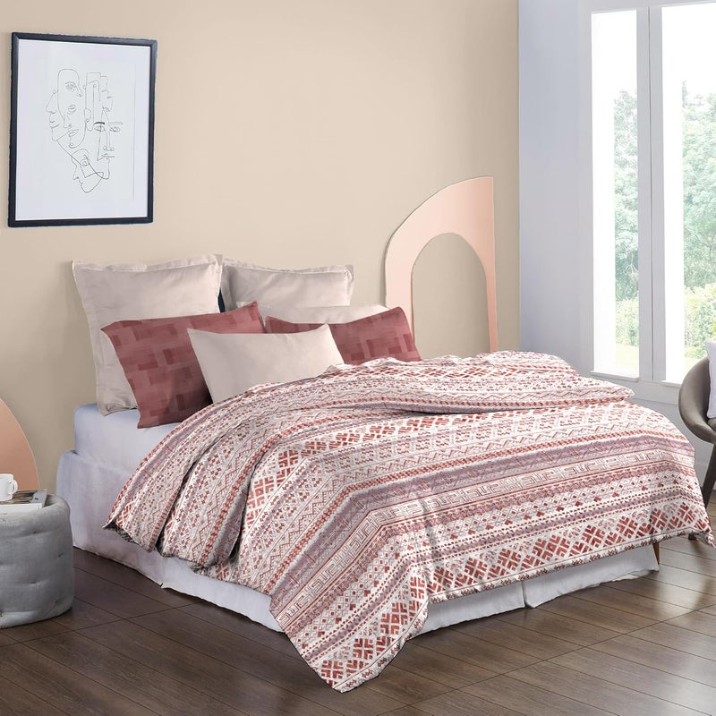 Trident Soft Comfort Bedsheet for Double Bed 210 TC 100 Cotton Bedsheet Soft and Breathable King Size Bedsheet with 2 Pillow Covers Adam - Image 1