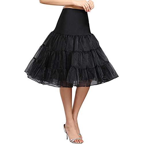 Kumeng Women's 50S Vintage Tulle Petticoat Half Slip Tutu Underskirt 26" - Image 1