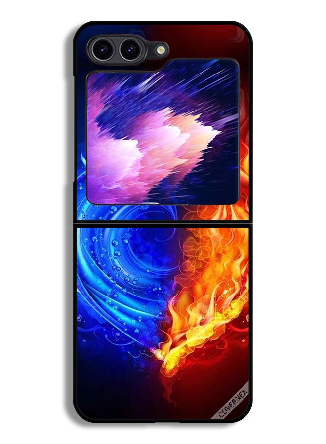 Covernex Samsung Galaxy Z Flip6 Protective Case Cover Fire And Water Heart Wallpaper  - Image 1