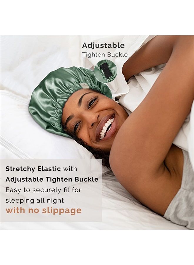 YANIBEST Silk Bonnet for Sleeping Satin Bonnet Hair Bonnets for Black Women and Men Double Layer Ajustable Bonnet for Curly Braids Hair