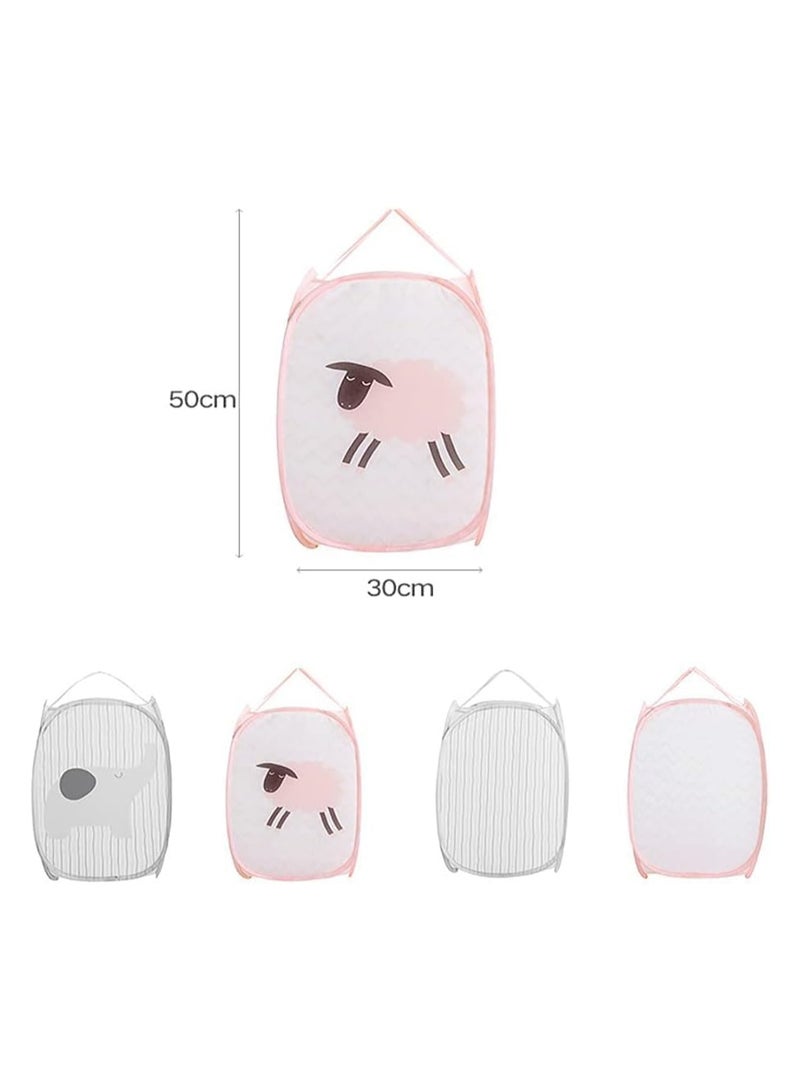 2 Pieces Folding Mesh Laundry Basket, Portable Bathroom Dirty Laundry Basket, large capacity, breathable Folding Laundry Basket for Bedroom, Children's Room, Dormitory and Travelc - Image 3