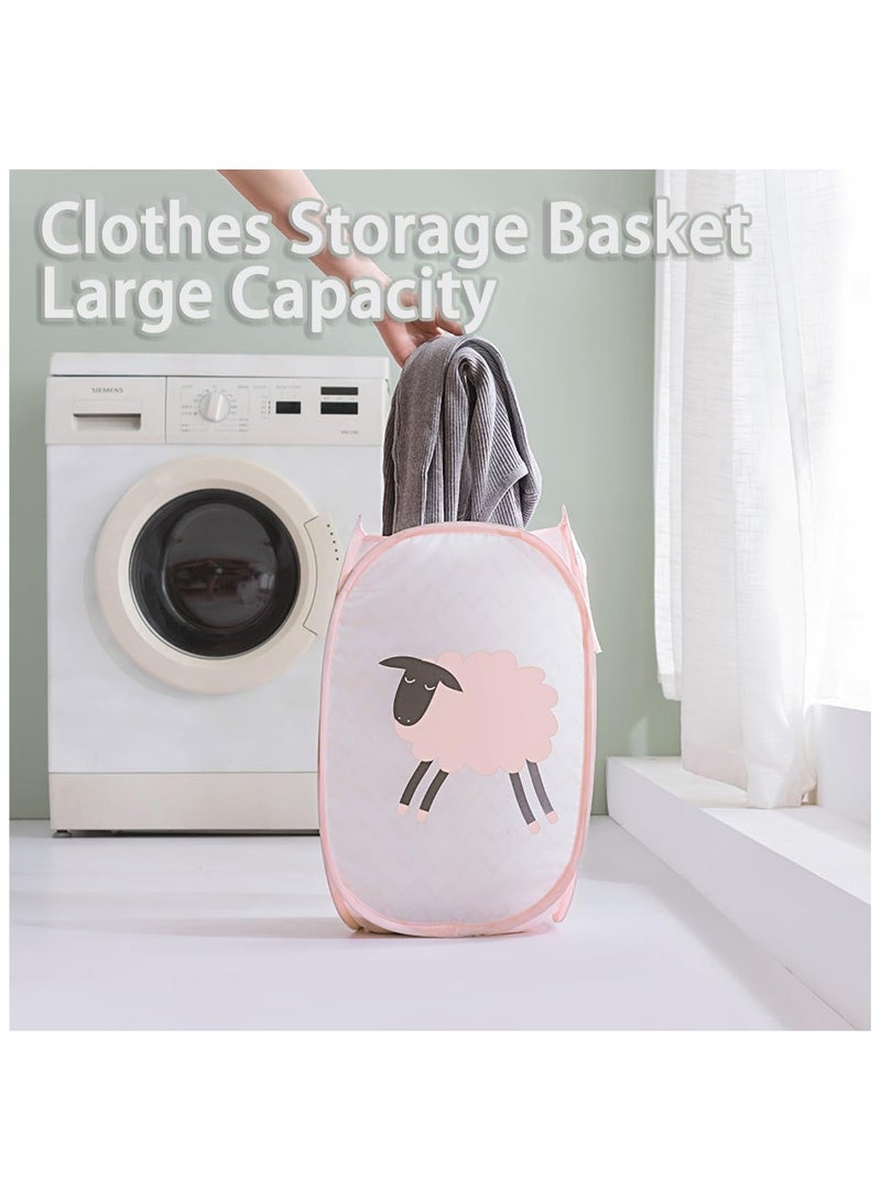 2 Pieces Folding Mesh Laundry Basket, Portable Bathroom Dirty Laundry Basket, large capacity, breathable Folding Laundry Basket for Bedroom, Children's Room, Dormitory and Travelc - Image 4