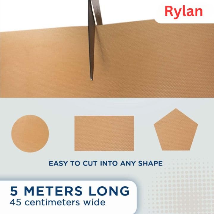 Rylan (45 cm x 5 m) Multipurpose Anti-Slip Mat, Sheet for Fridge, Kitchens, Cupboard, Drawers, Shelf Liner | Super Strong EVA, Water Resistant (Diamond Texture, Beige) - Image 4