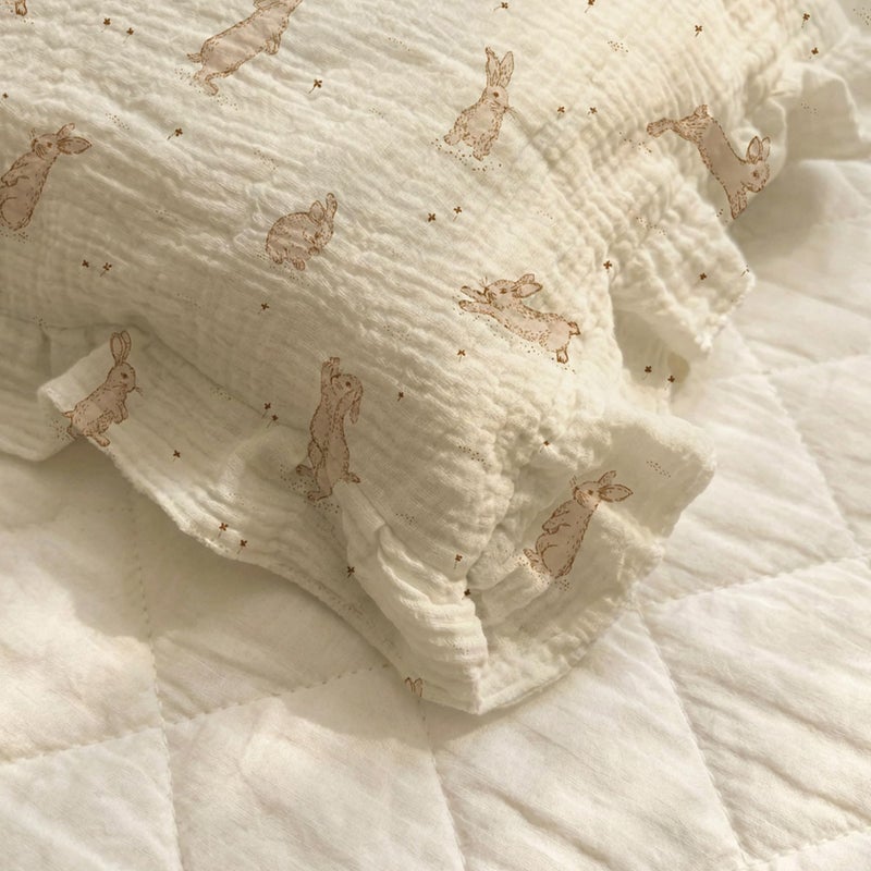 Wimist Muslin Ruffled Toddler Pillowcases 13"x18" 2 Pack, Soft, Breathable Muslin Cotton Travel Pillow Covers with Envelope Closure for Baby Boys, Girls & Kids (Vintage Blossom-Ruffled, 13 x 18 Inch) - Image 5