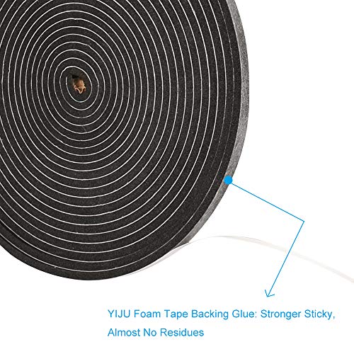 YIJUHOU 2 Rolls Weather Stripping,1/4 Inch Wide X 1/8 Inch Thick Foam Seal Tape High Density Foam Strip Self Adhesive,Closed Cell Foam Tape Seal Strip,16 Feet Long Each - Image 5