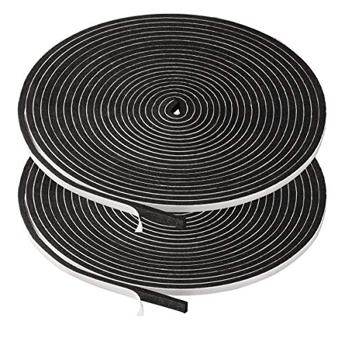 YIJUHOU 2 Rolls Weather Stripping,1/4 Inch Wide X 1/8 Inch Thick Foam Seal Tape High Density Foam Strip Self Adhesive,Closed Cell Foam Tape Seal Strip,16 Feet Long Each - Image 1