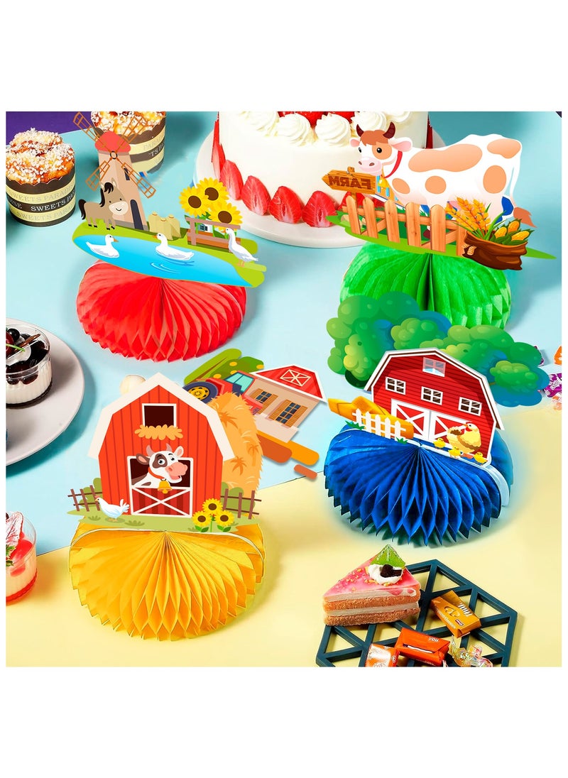 FRUITFUL PARTY Farm Honeycomb Ceterpieces, 9 Pcs Farm Animals Honeycomb Decorations, Farm Theme Birthday Party Honeycomb Centerpieces & Farm Animal Party Centerpieces, for Boys/Girls Farm Animal Birthday Decorations  - Image 5