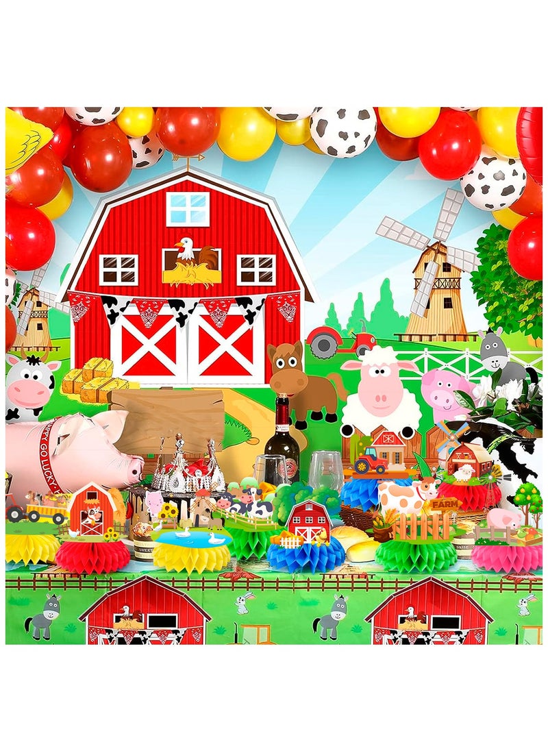 FRUITFUL PARTY Farm Honeycomb Ceterpieces, 9 Pcs Farm Animals Honeycomb Decorations, Farm Theme Birthday Party Honeycomb Centerpieces & Farm Animal Party Centerpieces, for Boys/Girls Farm Animal Birthday Decorations  - Image 4
