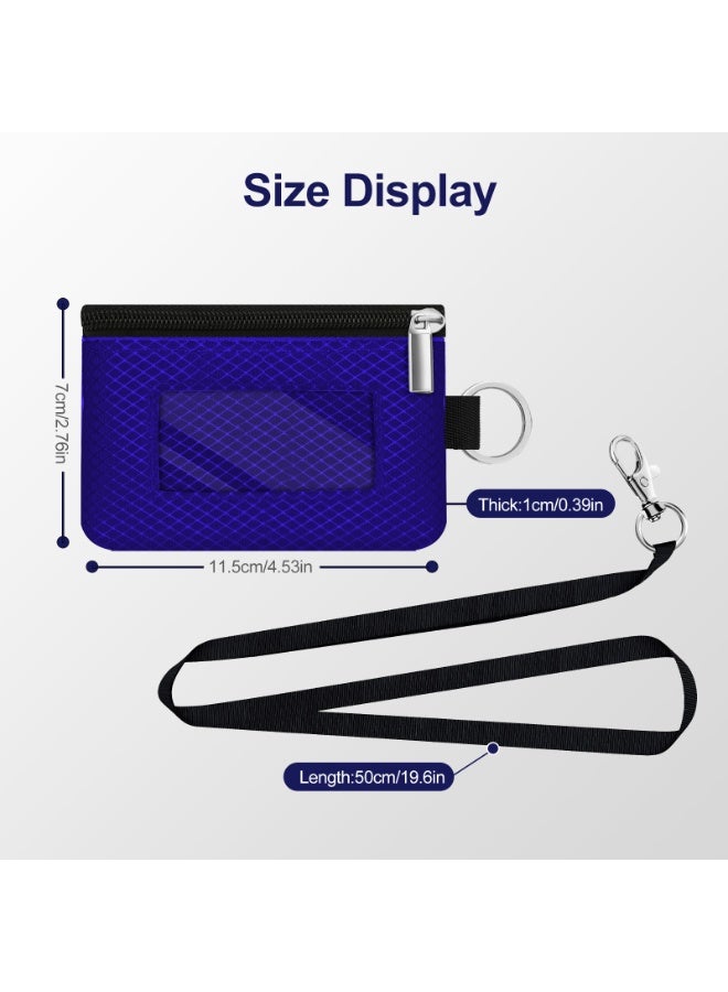 Minimalist RFID Blocking Small Wallet with ID Window,WaterResistant Zip Id Case Wallet with Lanyard Keychain for Cards,Cash,Travel,Women,Men - Image 5