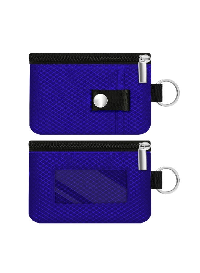 Minimalist RFID Blocking Small Wallet with ID Window,WaterResistant Zip Id Case Wallet with Lanyard Keychain for Cards,Cash,Travel,Women,Men - Image 3