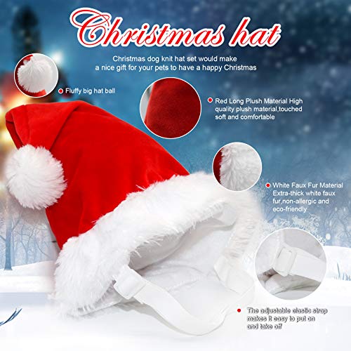 Rypet Dog Santa Hat and Scarf - Christmas Dog Costumes Pet Santa hat Christmas Dogs Scarf for Large Dogs - Image 3